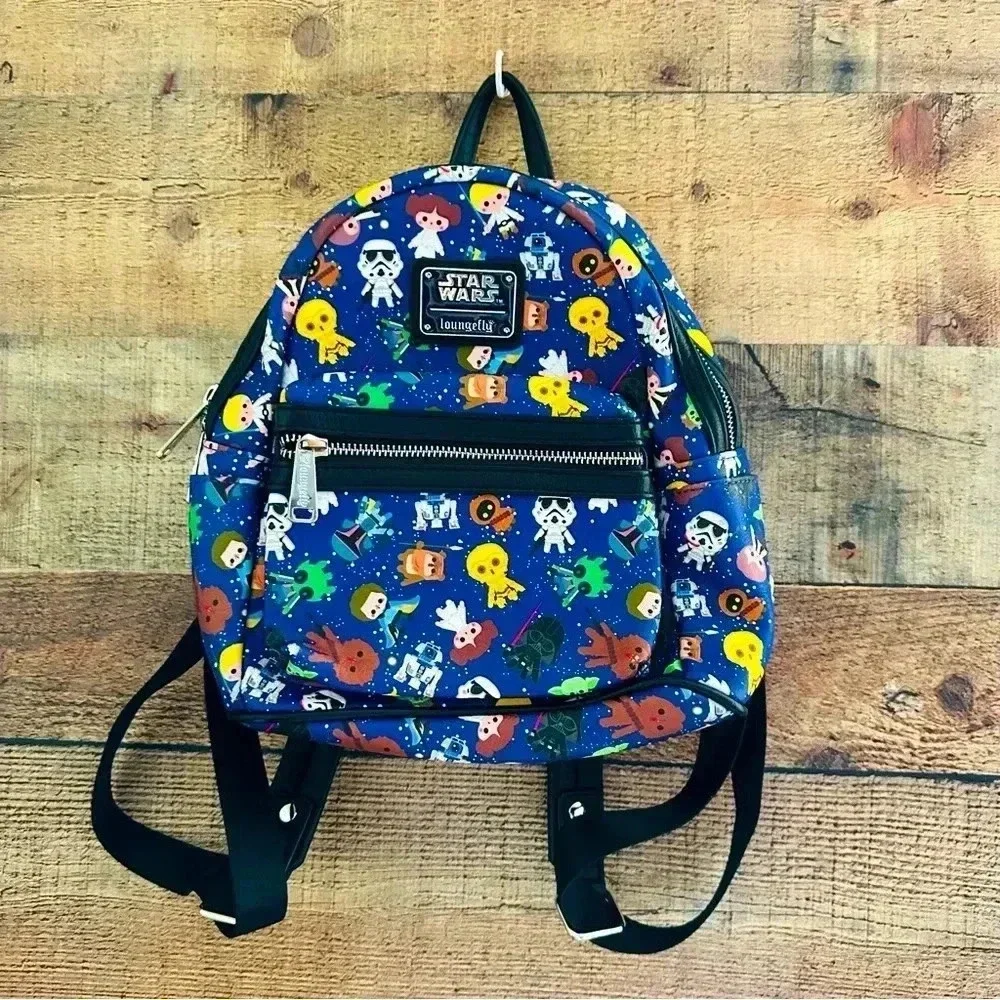 Unisex Disney Loungefly Star Wars Chibi Print Mini Backpack